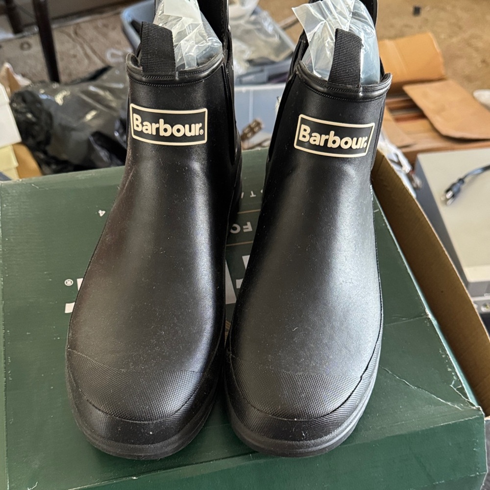 Barbour Black Chelsea Rain Ankle Boots